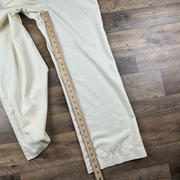 Burberry London Cream  Pants Sz 29 X 29 Mid Rise Wide Leg Wool Stretch - Picture 8 of 10